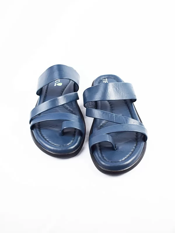SANDAL HOMME R13 BLEU CUIR  .......... miniature